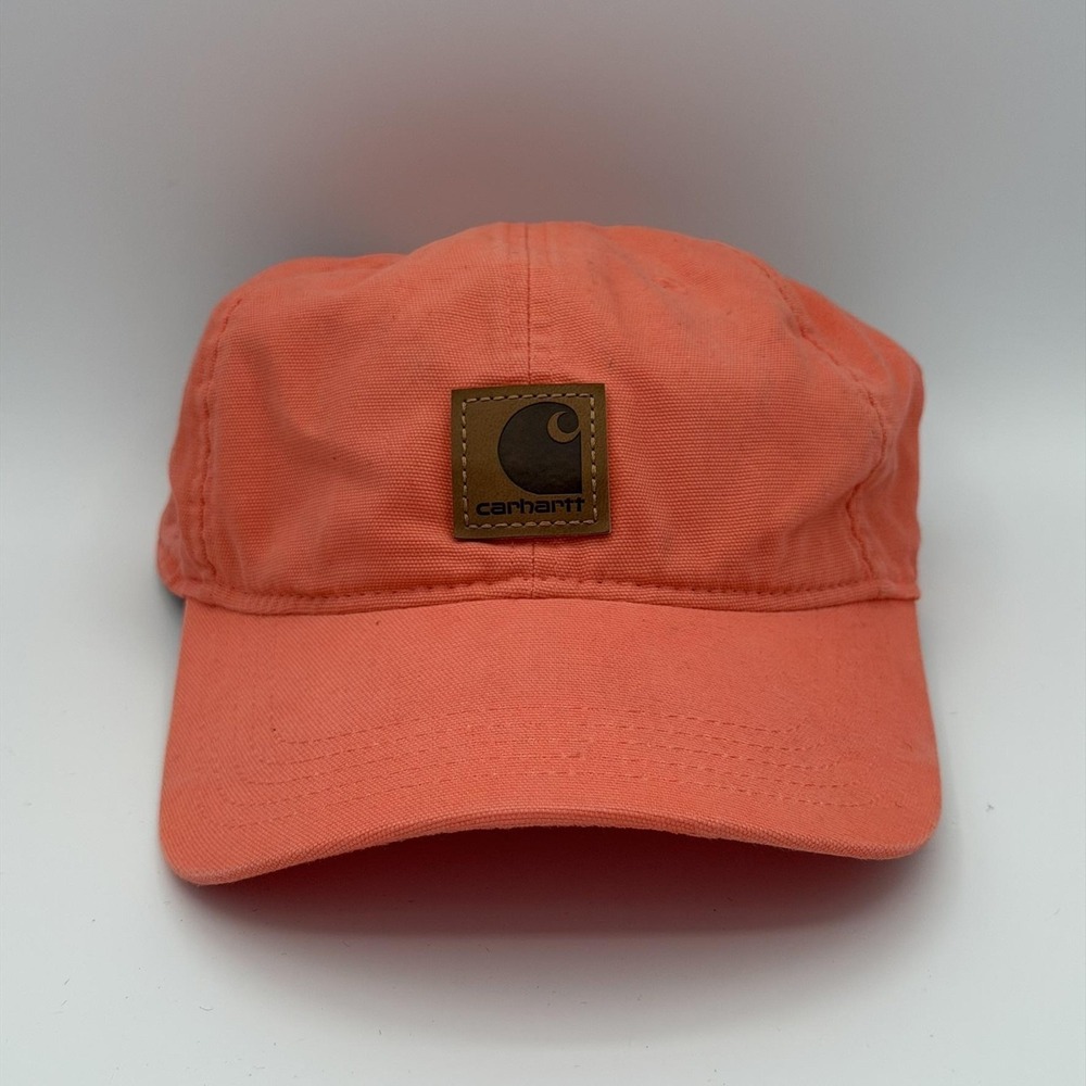 Carhartt Baseball Hat Mens One Size Orange Good Canvas Logo Patch AH0289